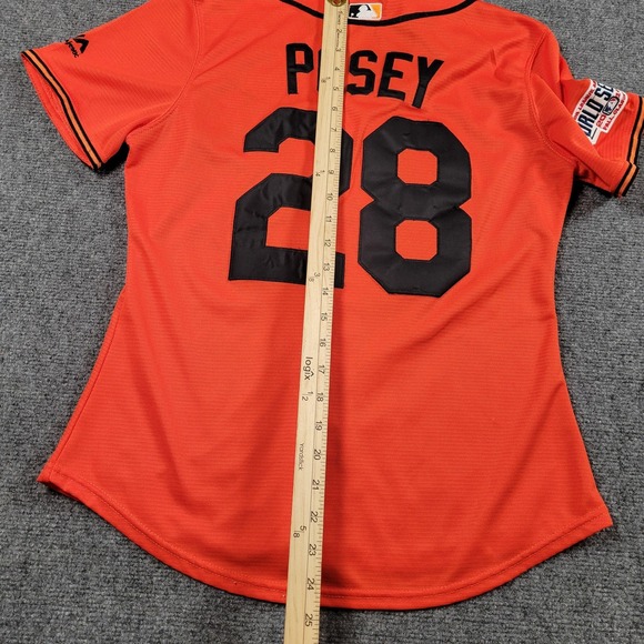 San Francisco Giants Jersey Women S/M Orange MLB Baseball Posey 28 Majestic - Picture 7 of 8